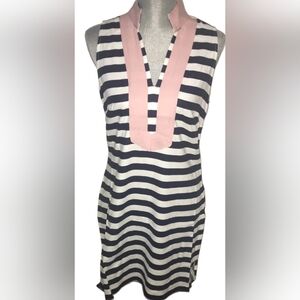 Tuckernuck Sail To Sable Striped Sleeveless Top with Pink Accent Small 20 PTP